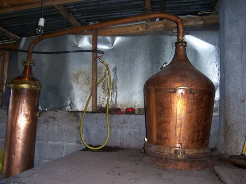 Traditional distillation of Cretan tsikoudia – raki